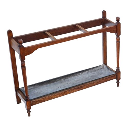 Antique Large Victorian 19Th Century Oak Stick / Umbrella Stand – Country House 