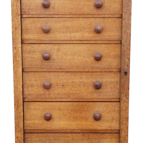 Antique 19Th Century Oak Wellington Chest Of 7 Drawers – By Edwards & Roberts