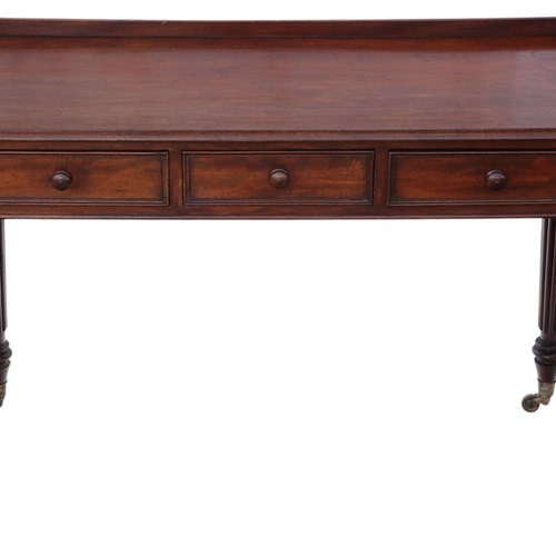 Antique 1830 Mahogany 3-Drawer Writing Desk / Dressing Table – 19Th Century