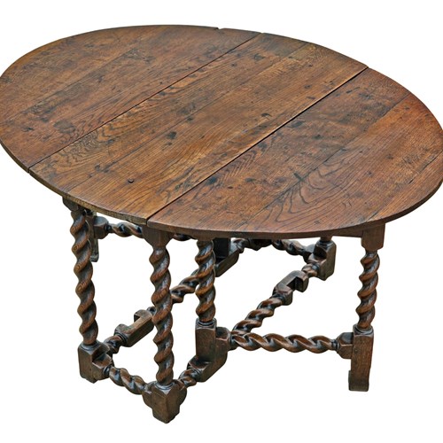 Antique 18Th Century Oak Drop-Leaf Gateleg Dining Table – Fine Quality