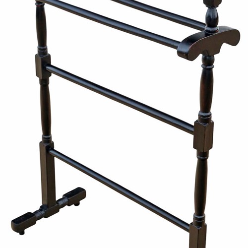 Antique C.1900 Black Ebonised Towel Stand – 5 Rails
