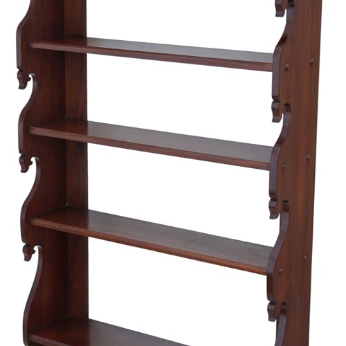 Antique 19Th Century Mahogany Bookcase / Display Wall Shelves – Fine Quality
