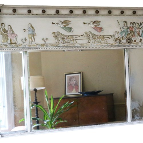 Antique Large Regency 19Th Century Overmantle Wall Mirror – Fine Quality