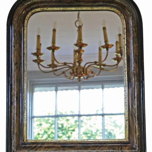 Antique 19Th Century Gilt, Paint And Ebonised Overmantle Wall Mirror – Quality