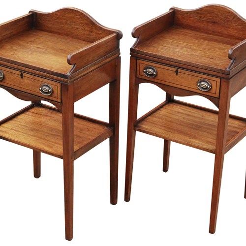 Pair Of Quality Antique Vintage Retro Mahogany Georgian Revival Bedside Tables