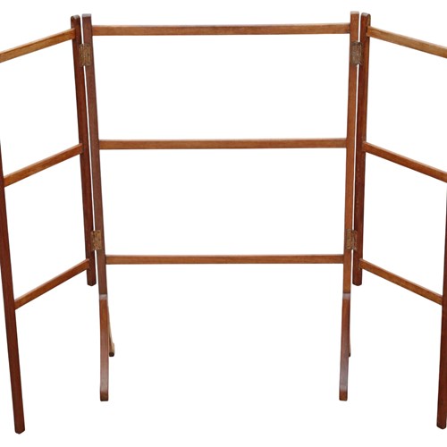 Antique 19Th Century Mahogany Folding Clothes Horse / Towel Rail Stand – Quality