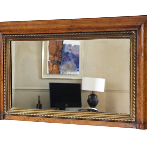 Antique 19Th Century Birdseye Maple Overmantle Wall Mirror – Fine Quality