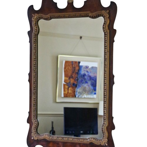 Antique C.1920 Overmantle Wall Mirror – Gilt & Mahogany Veneer, Quality