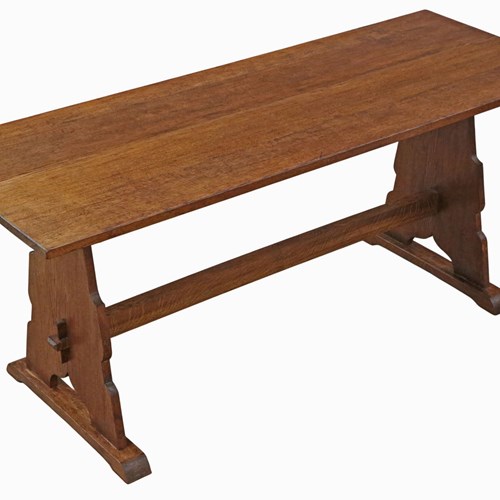 Antique Late 19Th Century Oak Arts & Crafts Refectory Kitchen Dining Table 