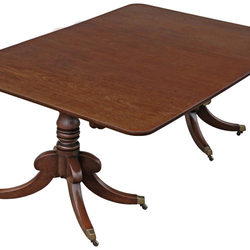 Antique Early 19Th Century Georgian Twin Pedestal Dining Table – Fine Quality