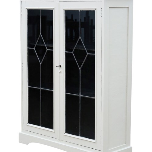 Antique Quality C.1925 Painted Bookcase Display Cabinet