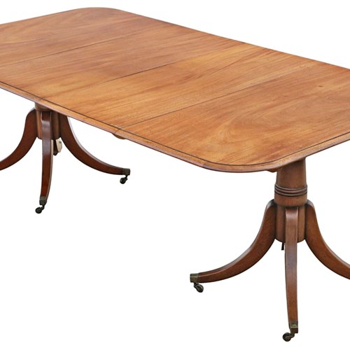 Antique 19Th Century Twin Pedestal Extending Dining Table – Fine Quality