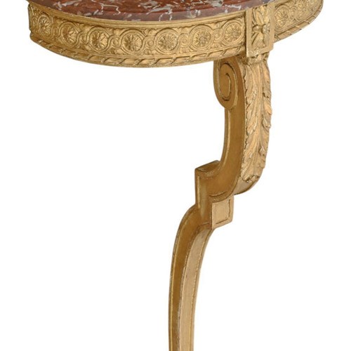 Antique C1900 Century Small Gilt And Marble Hall Console Table – Fine Quality