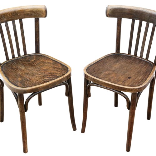 Antique Retro Mid-Century Pair Of Bentwood Bistro Dining Chairs – Quality Thonet