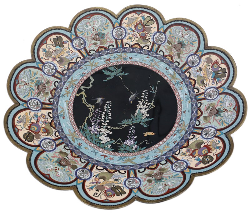 Antique Fine Quality Large 18" Meiji Oriental Japanese Cloisonne Charger Plate-prior-willis-antiques-i8266-2-main-638087952082679907.jpg