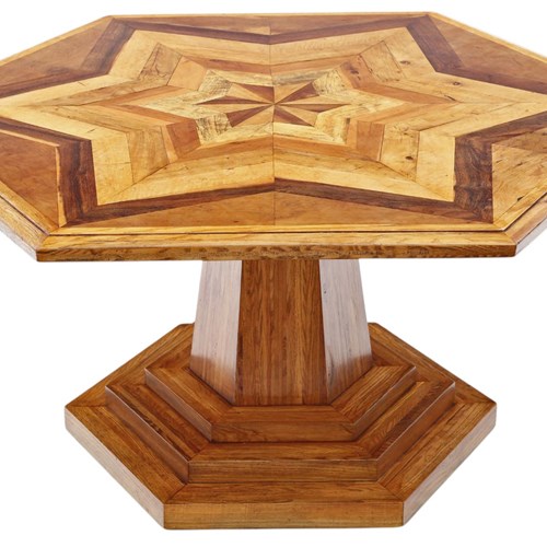 Hexagonal Parquetry Centre Dining Table- Statement Display Piece Richard Wallace