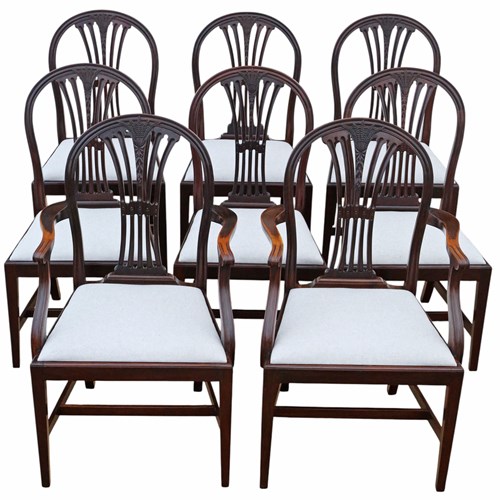 Antique 19Th Century Mahogany Dining Chairs – Fine Quality Set Of 8 (6+2)