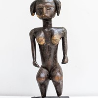 Ivory Coast carved wood fertility doll sculpture