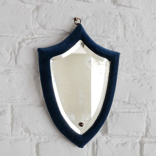 Blue Velvet Shield Mirror