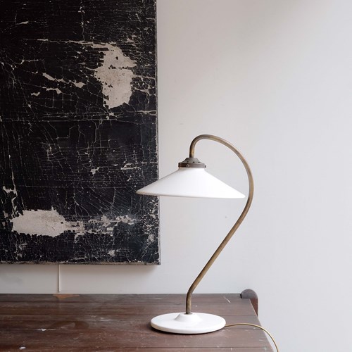 Porcelain And Brass Table Lamp