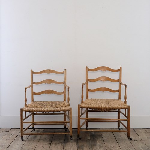 Pair Of Ernest Gimson Pass Chairs