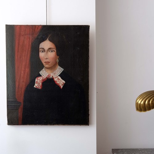 Naive Portrait Of A French Lady