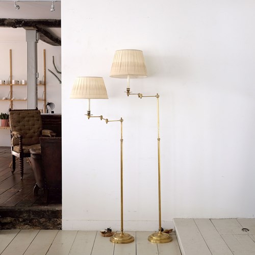Pair Of Brass Floor Lamps