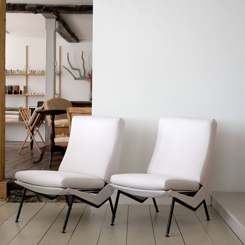 Pair Of Mid Century Lounge Chairs