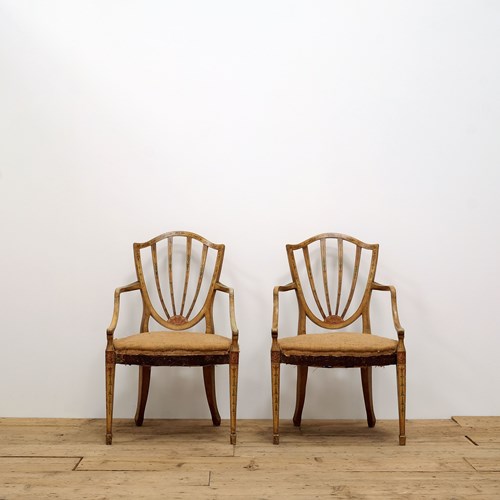 Pair Of Sheraton Style Armchairs