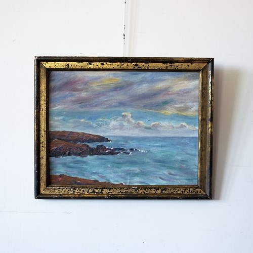 French Seascape In Soft Gilt Frame