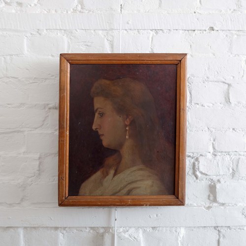 Late 19Th Century Profile Portrait Of A Young Woman