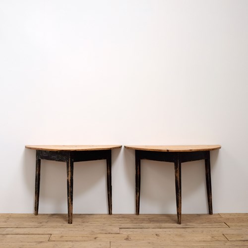 Pair Of Swedish Demi-Lune Table