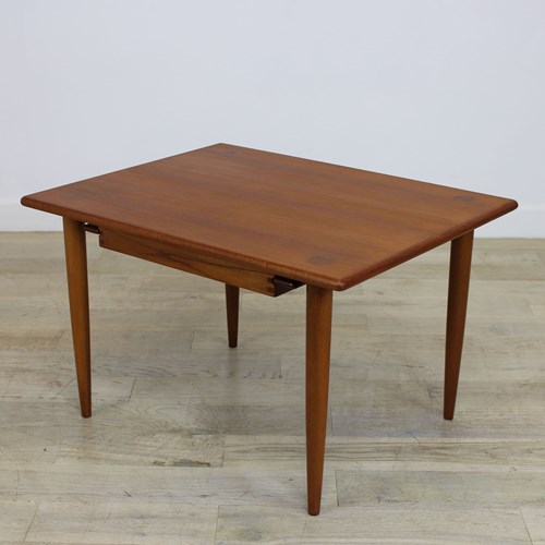 Danish Small 1960’S Teak Coffee Table With Drawer