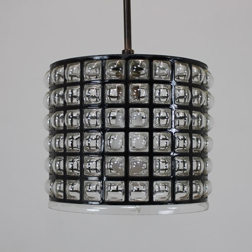 Smart 1960’S Metal And Glass Pendant Lamp