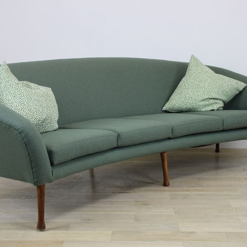 Guy Rogers Curved 4 Seat Sofa Frisco Bay Re-Upholstered
