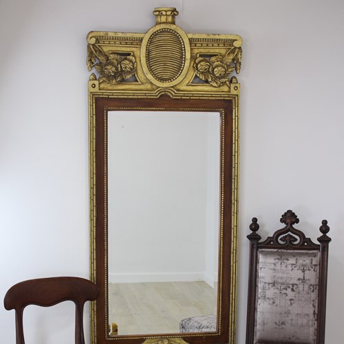 Large Antique Swedish Karl Johan Style Mirror