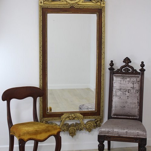 Large Antique Swedish Karl Johan Style Mirror