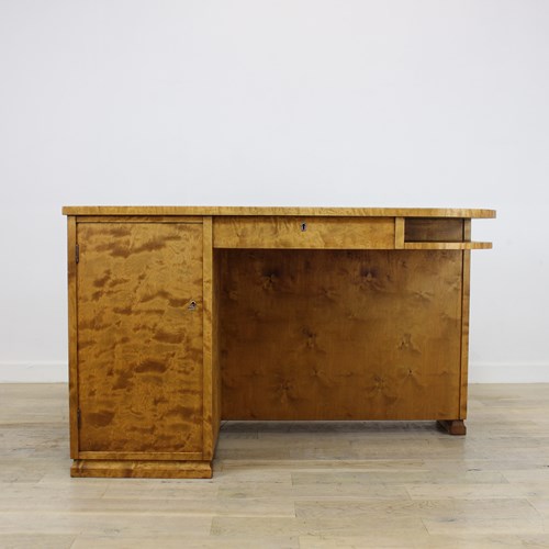 Fab Small Swedish Art Deco Birch Desk