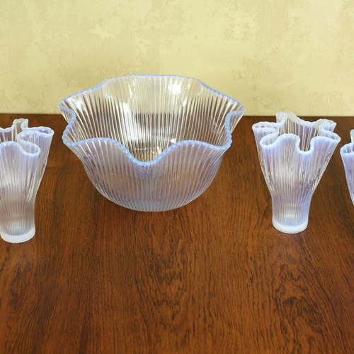 Group Of 5 Gullaskruf Reffla Vases By Arthur Percy 1952