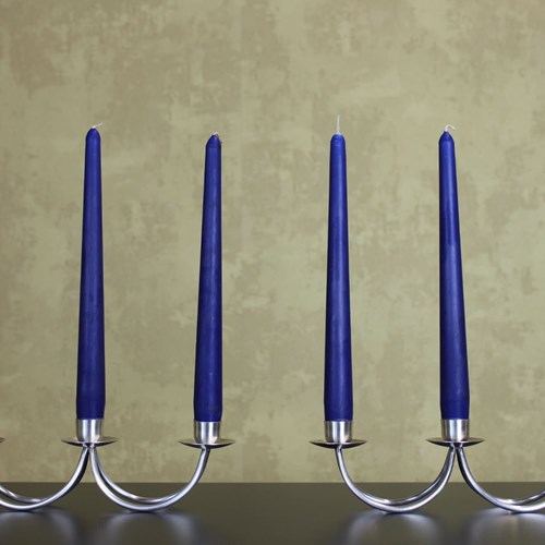 Pair Mid-Century Danish Silver Plated Candlesticks By A.P.Berg
