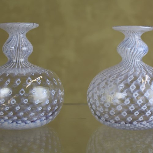 Pair 1960’S Cirrus Glass Vases By Bertil Vallien For Boda Afors £225 Slide Image