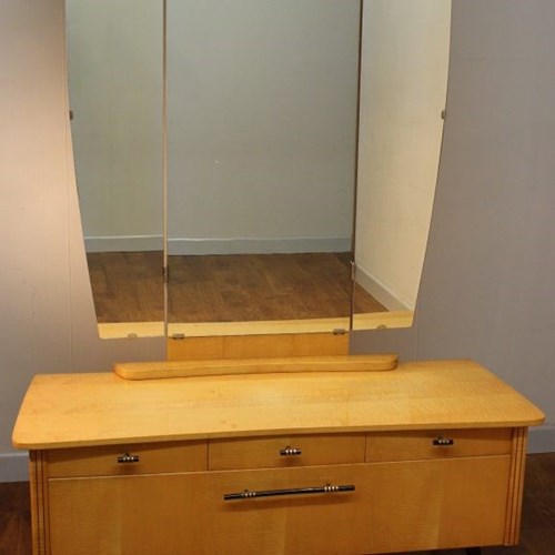 Smart Continental 1950S Satinwood Lady’S Dressing Table