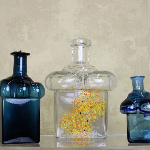 Group Of 3 Boda Afors Unik Glass Vases By Bertil Vallien