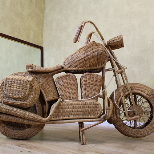 1990’S Wicker Rattan Harley Davidson Attributed To Tom Dixon