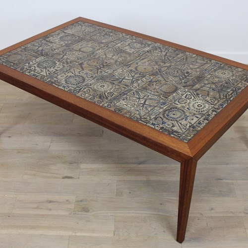 Late 60’S Haslev Coffee Table With Nils Thorsson Tiles