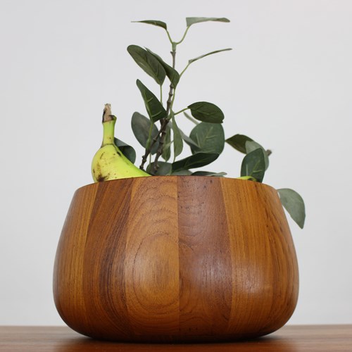 Dansk Design Staved Teak Fruit Bowl By Jens Quistgaard