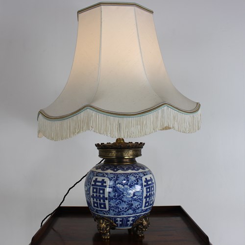 Louis Drimmer Chinese Porcelain Lamp With Bronze Mounts