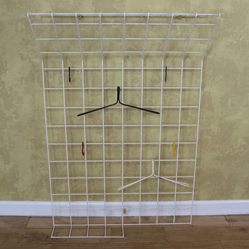 1960’S Dutch Wirework Hat And Coat Rack In White .