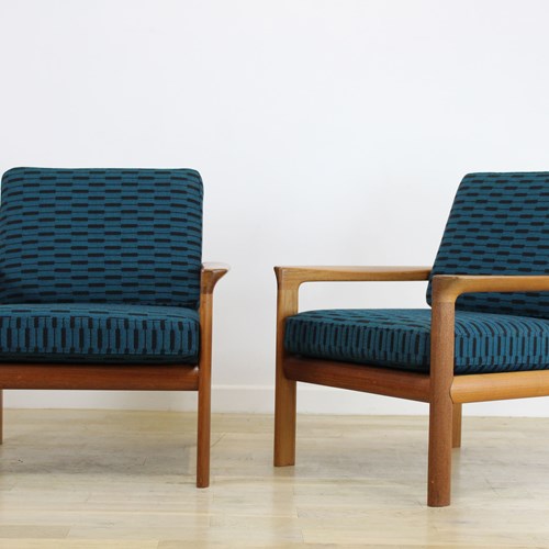 Pair Danish Teak 1960’S Armchairs By Sven Ellekaer For Komfort