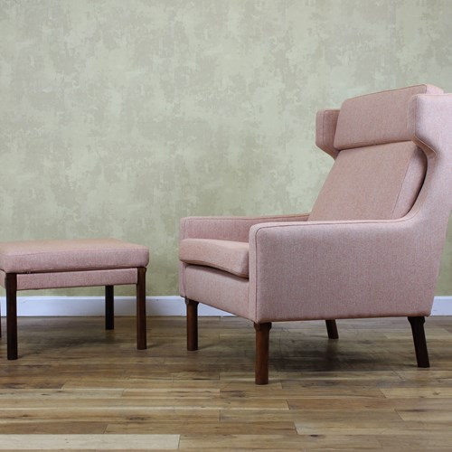 Arne Vodder Wing Chair And Stool